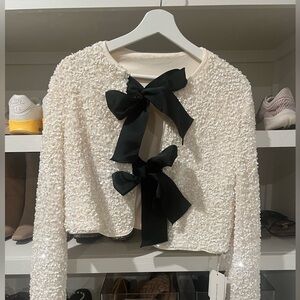 Sequin bow jacket XS